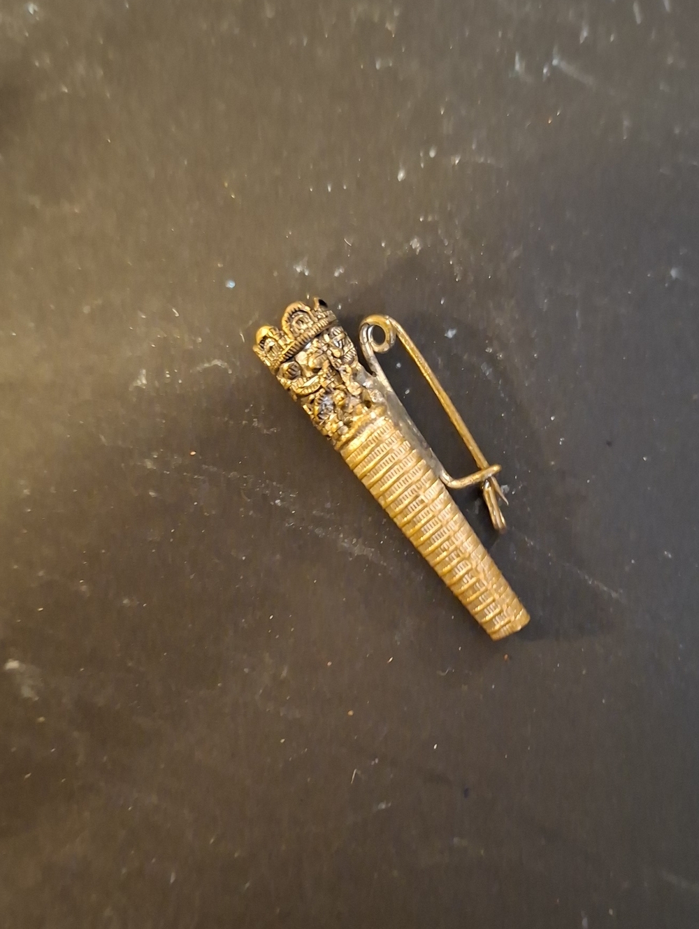 Silver Plated Tussy Mussy Ornate Cone Lapel Pin For Flowers